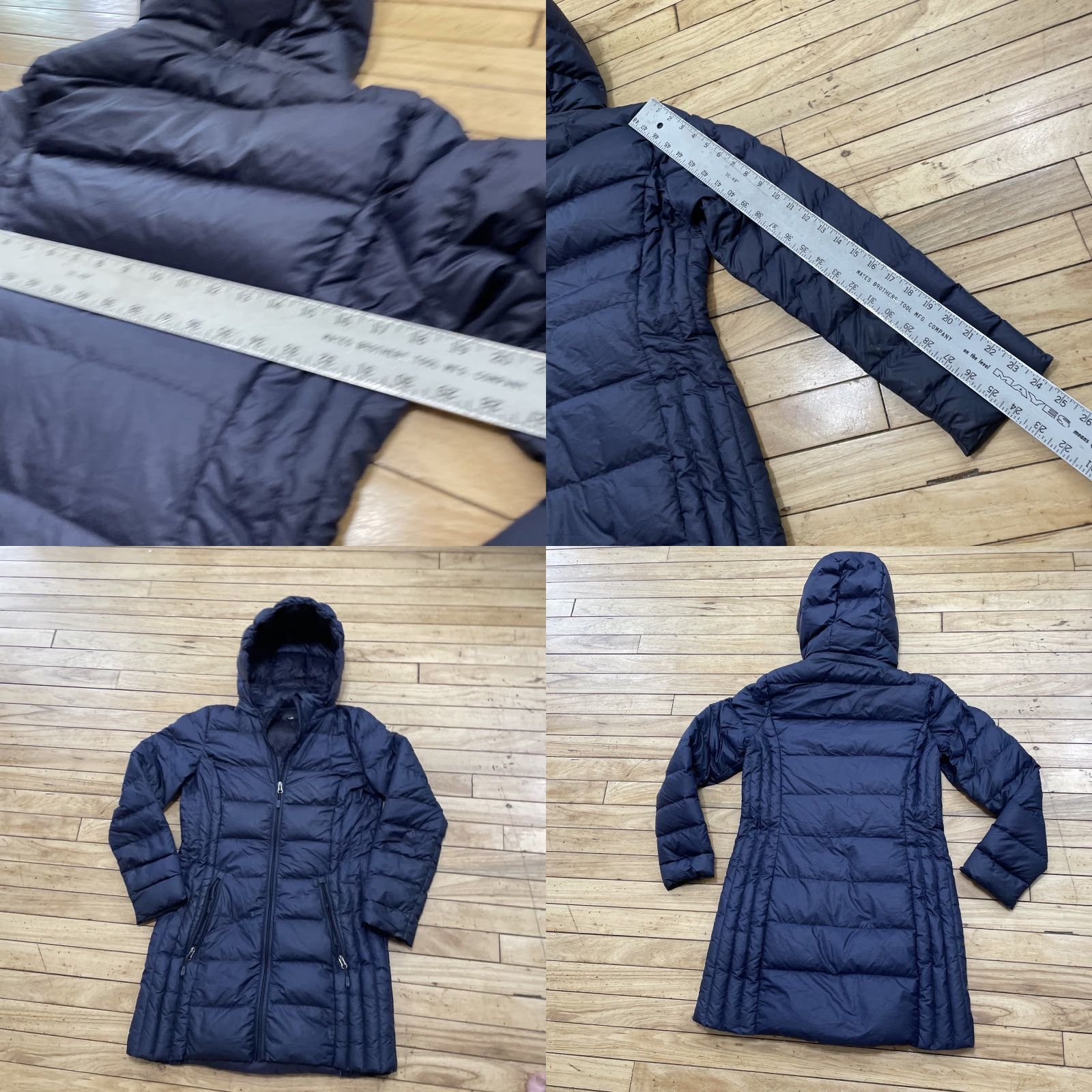 Vintage 32 Degrees UL Down Puffer Jacket Women M Zip Hood Quilt Packable Hike Coat Blue Jacket Size M / US 6-8 / IT 42-44 - 9 Thumbnail