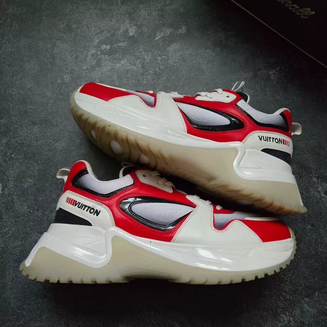 Louis Vuitton Louis Vuitton Red Lowtop Sneakers 9 Men Size US 9 / EU 42 - 1 Thumbnail