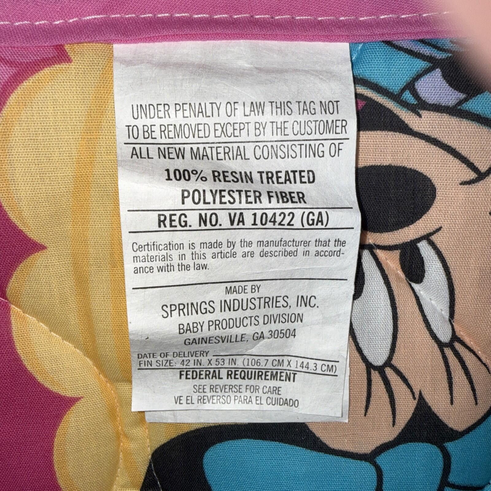 Other Vtg Disney Minnie Mouse Daisy Duck Quilt Sheet 80’s Crib Size ONE SIZE - 8 Thumbnail