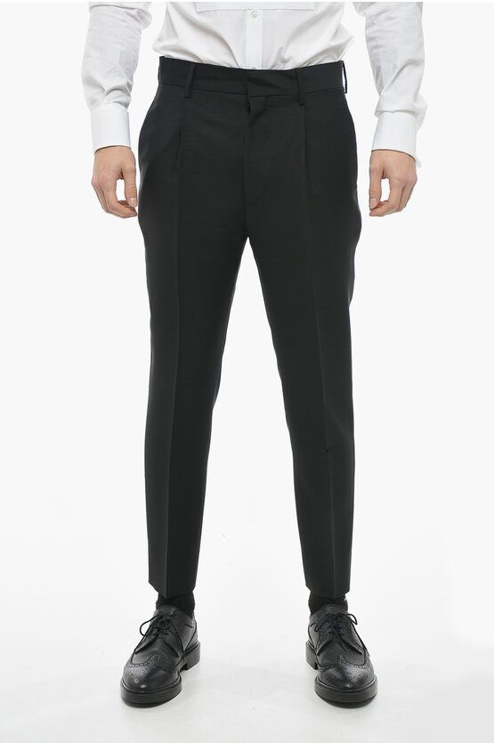 image of Prada 4 Pocket Kid Mohair Blend Pants in Black (Size 33)