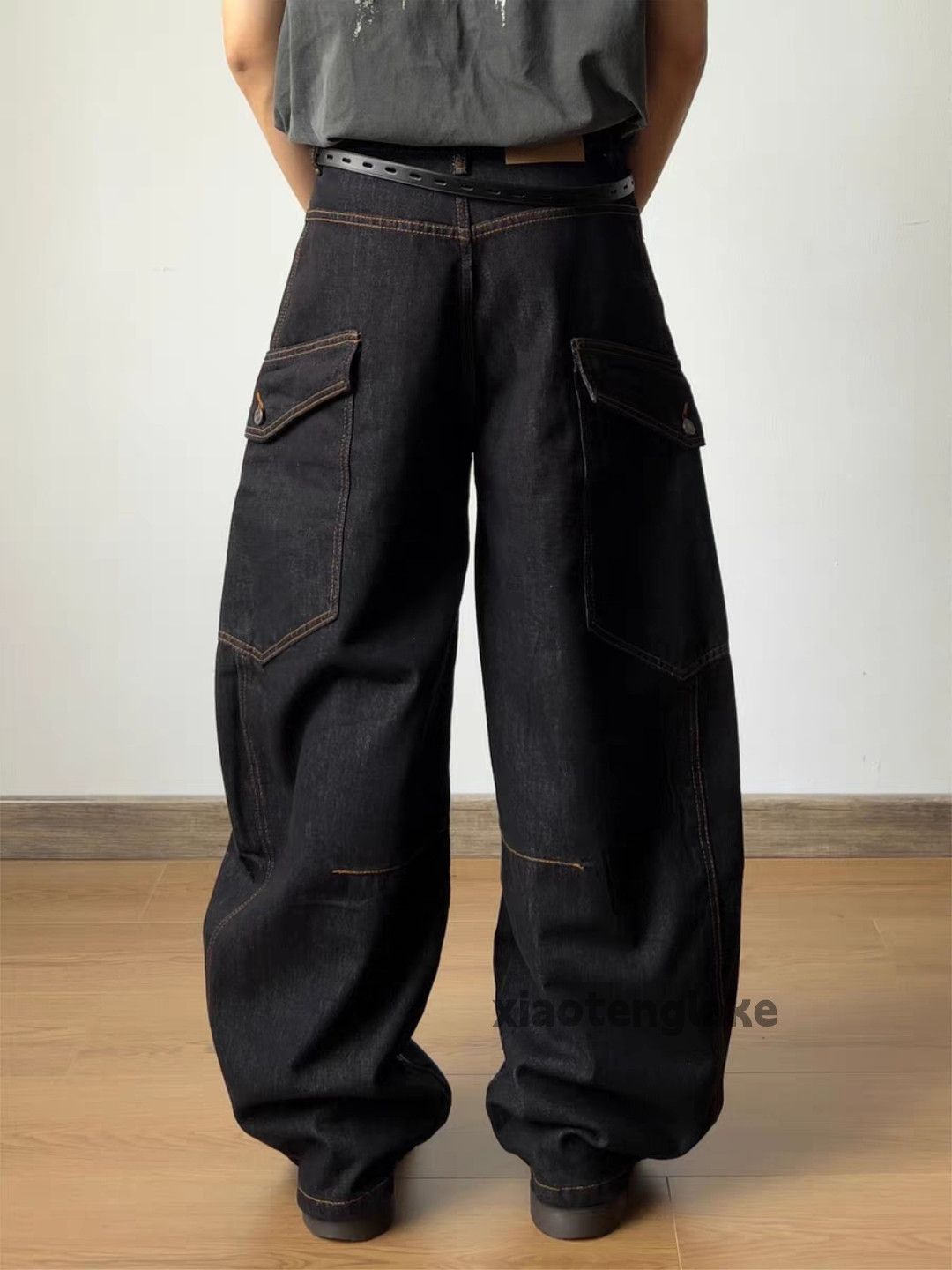 Jean xz vintage loose baggy wide Leg flared cargo denim jeans Size US 32 / EU 48 - 1 Thumbnail