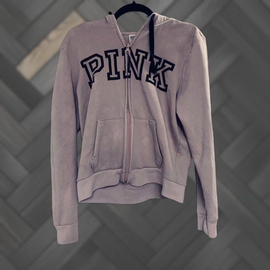 Pinko PINK Womens Hoodie Full Zip Jacket - Medium Pink Logo Full Zip Hooded Pockets Activewear Womens M Size M / US 6-8 / IT 42-44 - 1 Thumbnail