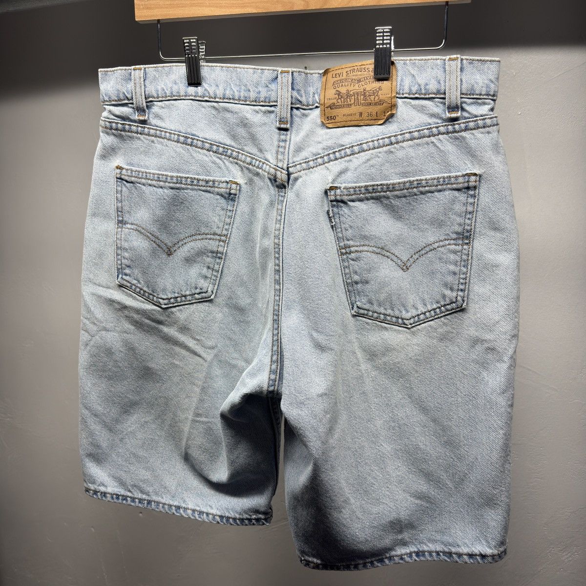 Levi's 90s Levi's 550 Faded Denim Jean Shorts ERD Grunge Chrome Size US 36 / EU 52 - 7 Thumbnail