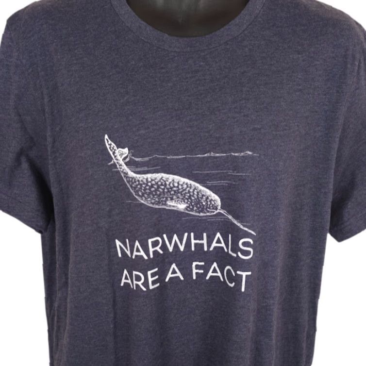 Vintage VINTAGE Narwhals Are A Fact T Shirt Mens Size XL Blue Gray Nature Animal Tee Size US XL / EU 56 / 4 - 2 Thumbnail