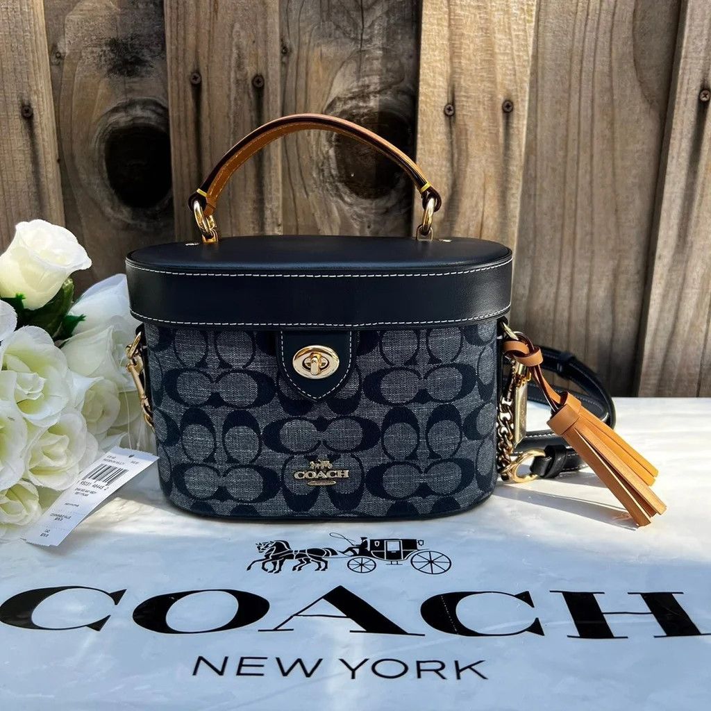 image of Kay Crossbody In Signature Chambray Coach C8165 in Gold, Women's