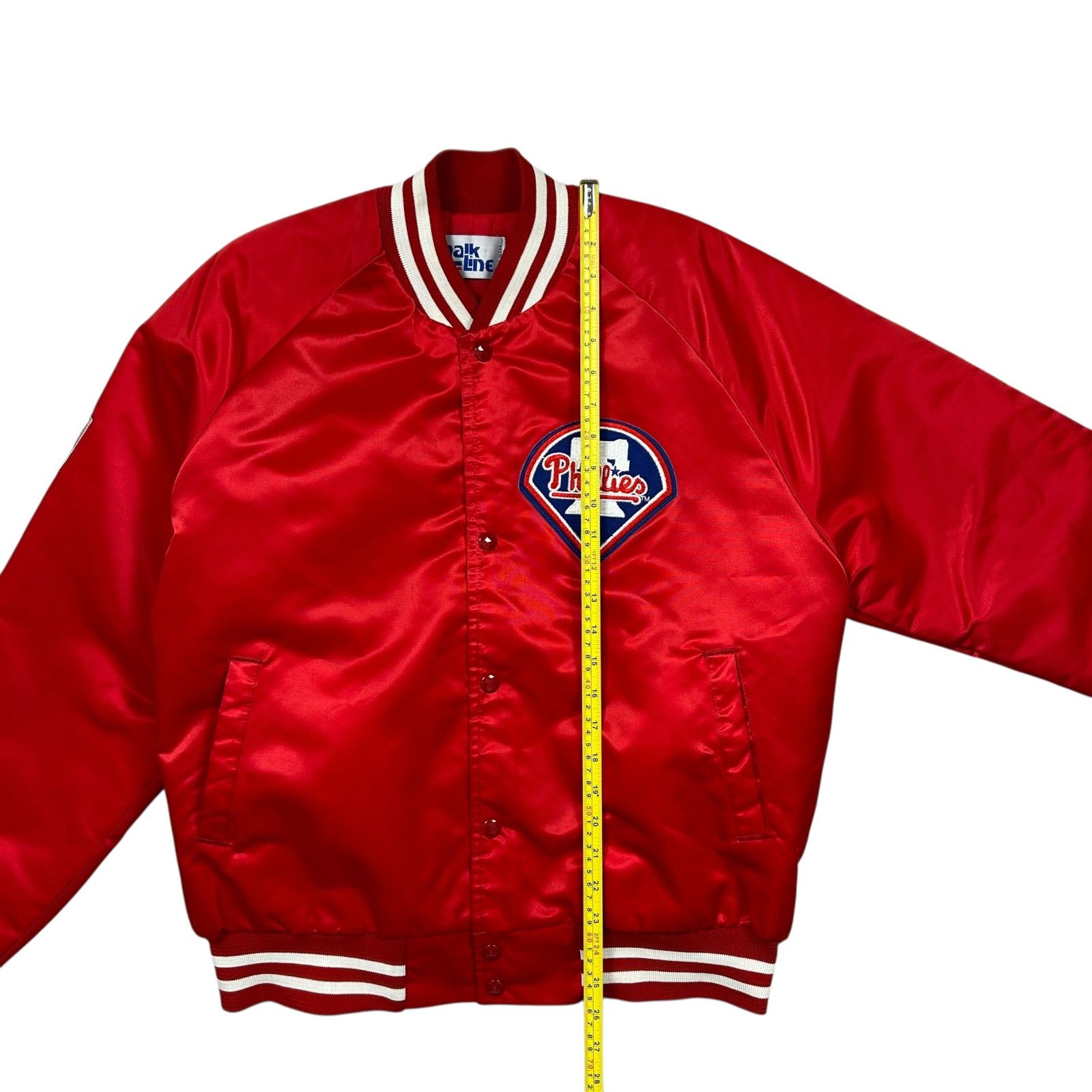 MLB VTG 90s PHILADELPHIA PHILLIES CHALK LINE SATIN JACKET Size US L / EU 52-54 / 3 - 9 Thumbnail