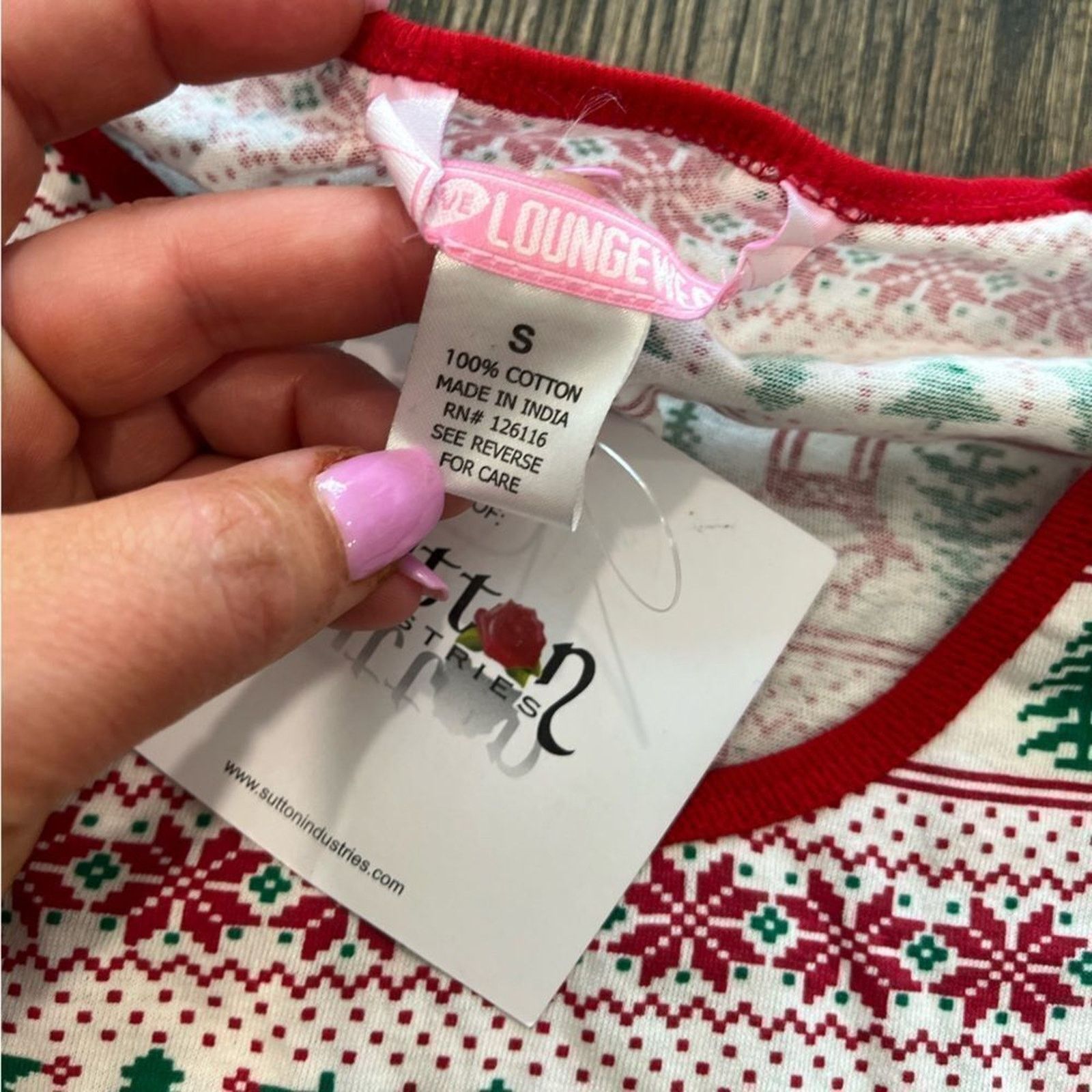 Vintage NWT Love Loungewear Sutton Christmas Long Sleeve PJ Top S Size 27" / US 4 / IT 40 - 4 Thumbnail