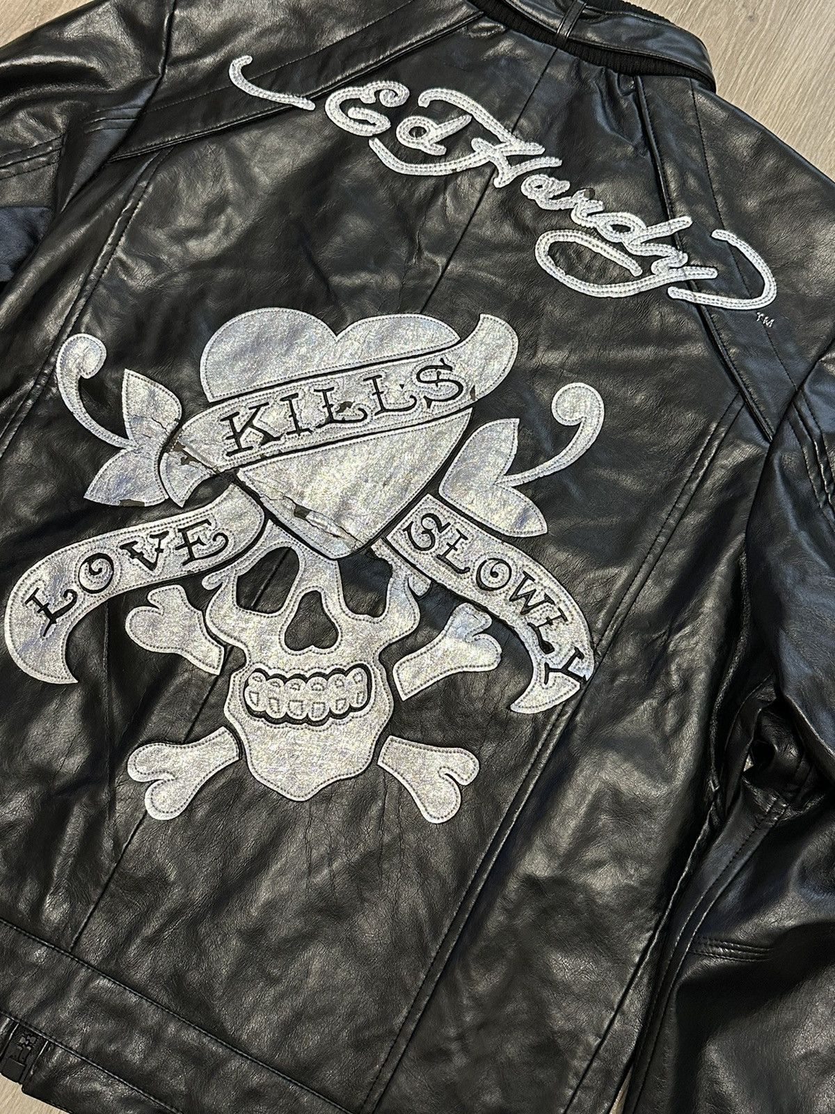 image of Ultra Ed Hardy Love Kills Fantastic Jacket in Black, Men's (Size Large)