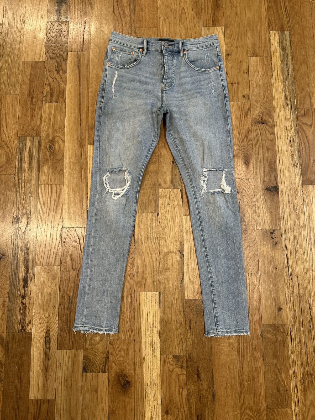 Purple Brand Purple Brand Knee Hole Blue Denim Jeans Size 31 Size US 31 - 1 Thumbnail