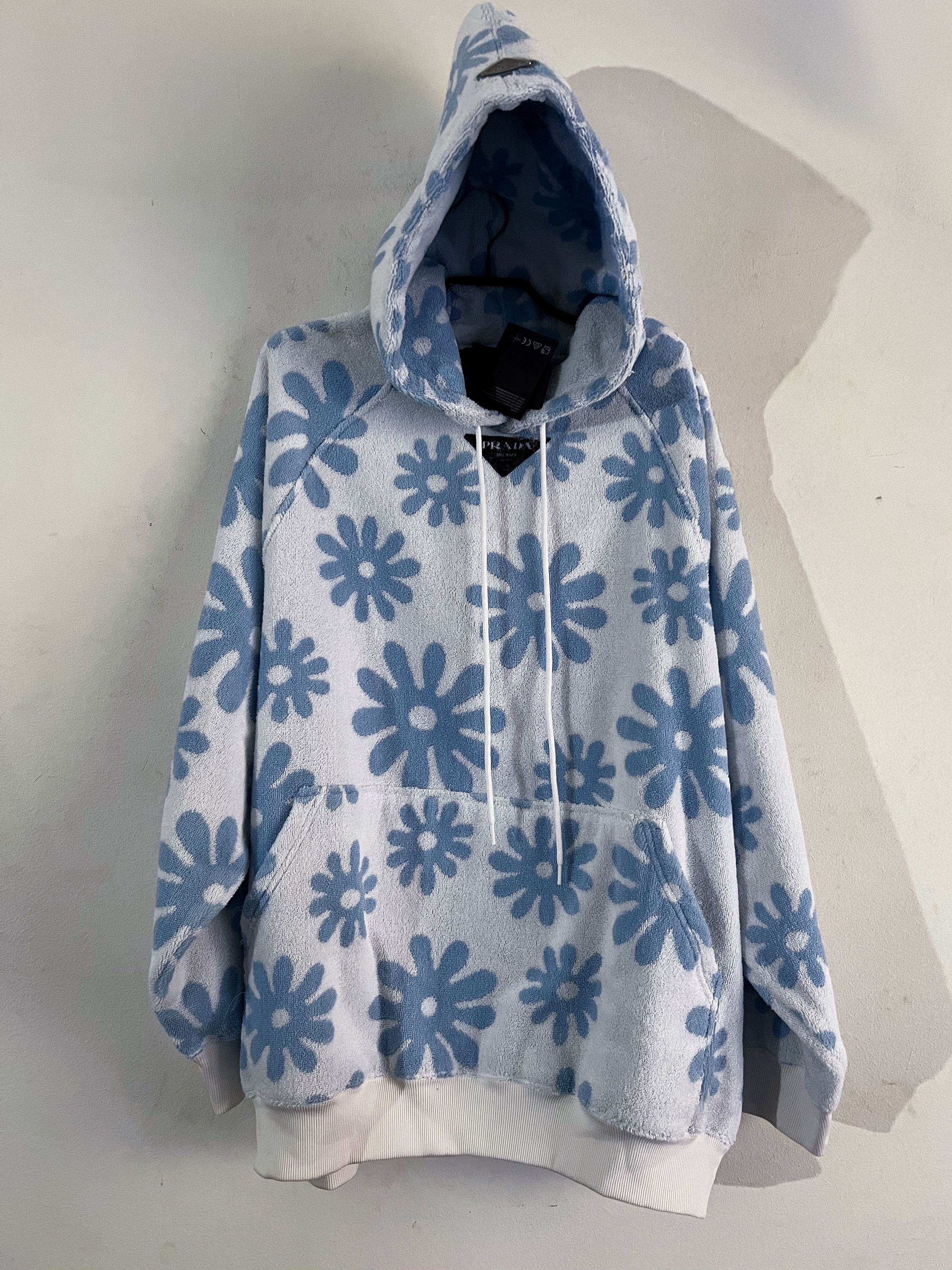 Prada PRINTED TERRY-COTTON HOODIE Size US S / EU 44-46 / 1 - 1 Thumbnail