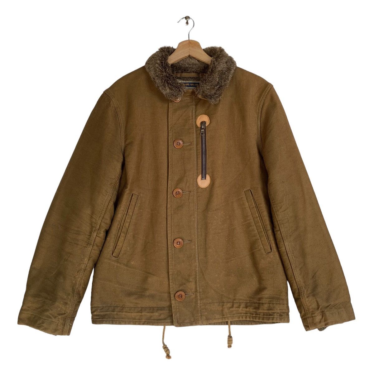 image of Blue Blue Japan x Vintage Blue Blue Deck Usn Jacket in Olive Green, Men's (Size Medium)