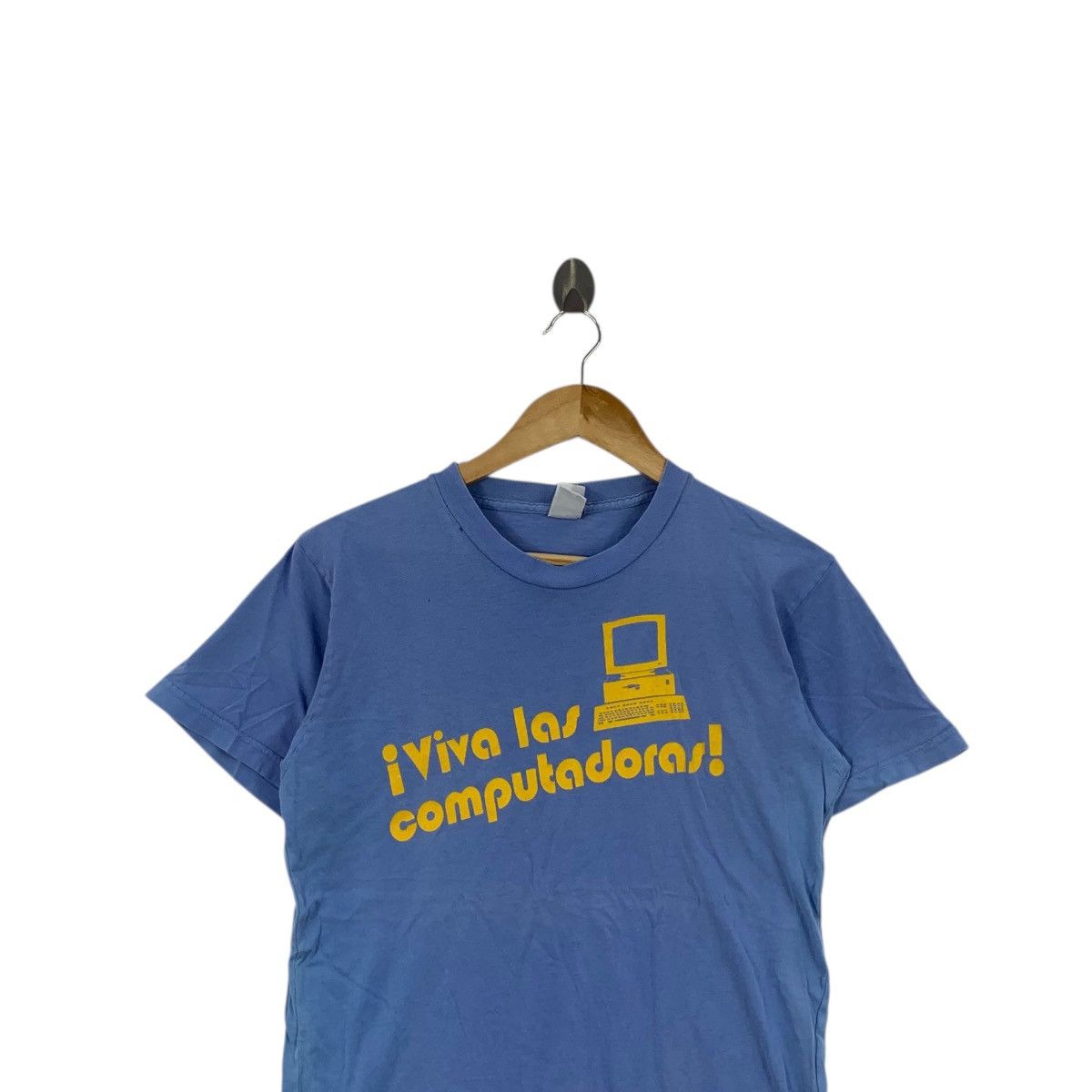 Vintage Vintage 90s VIVA LAS COMPUTADORAS Tech Tee Shirt Top Size US M / EU 48-50 / 2 - 2 Thumbnail