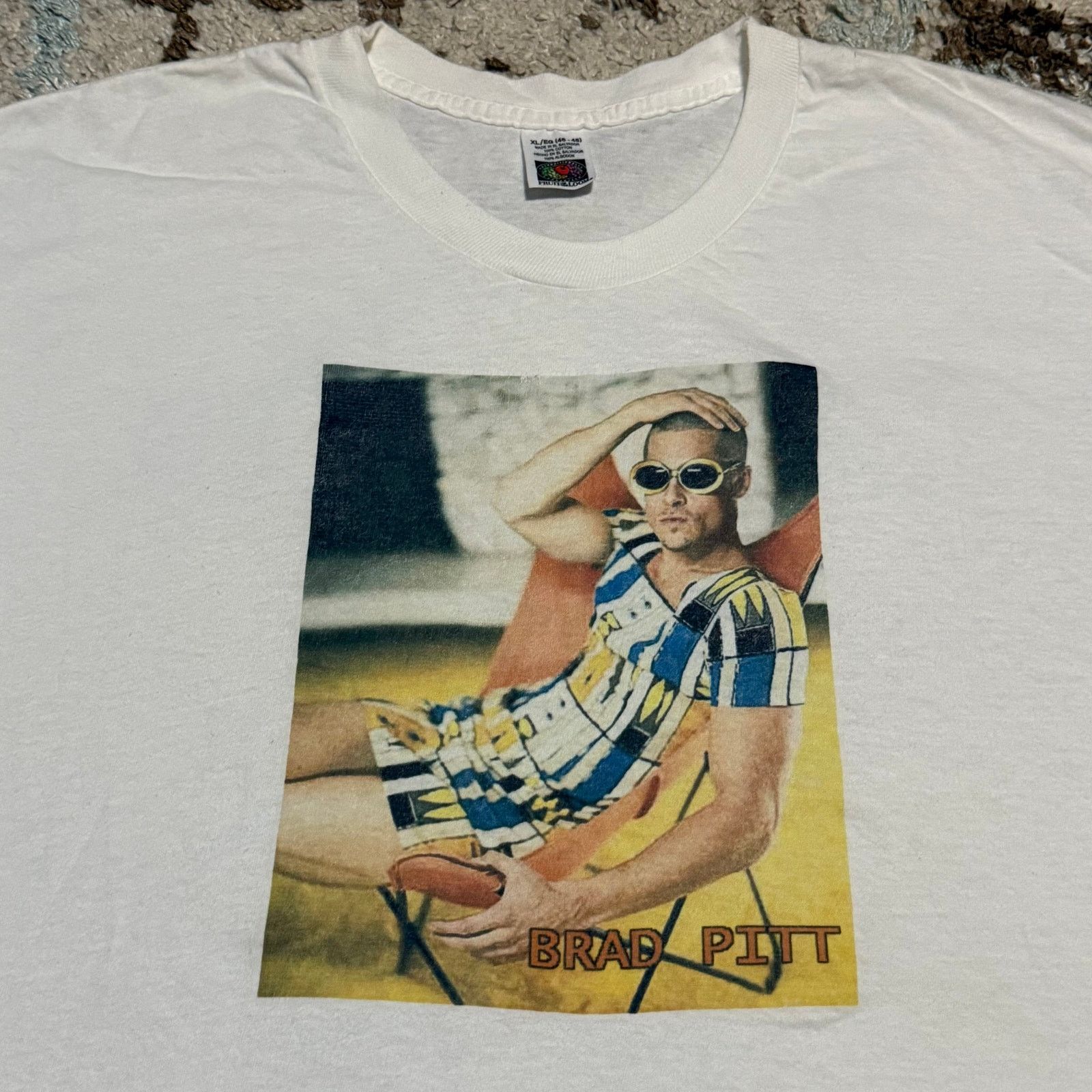 Fruit Of The Loom × Vintage Vintage 1999 Brad Pitt Rolling Stone Magazine Shirt Size XL Size US XL / EU 56 / 4 - 1 Thumbnail
