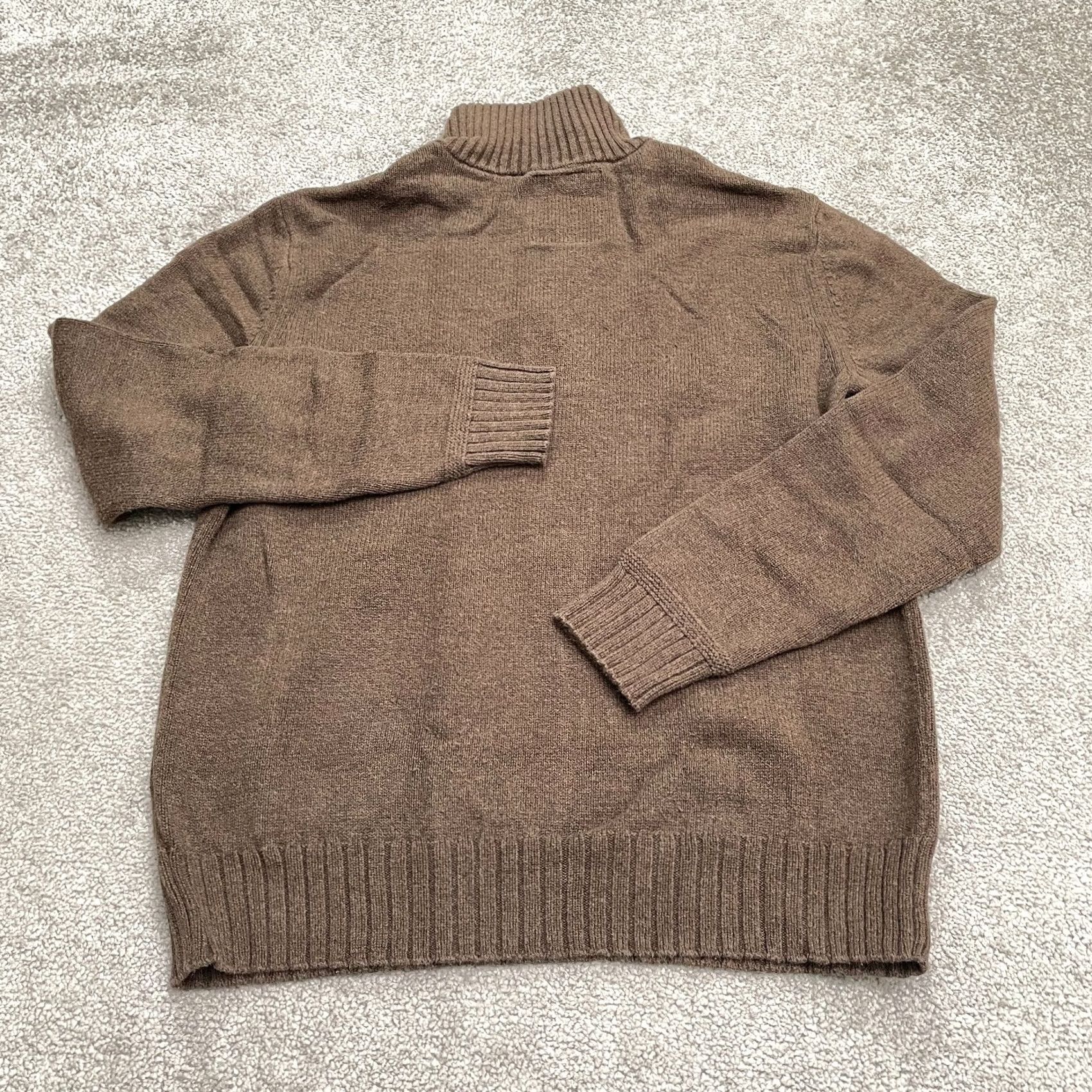 American Eagle Outfitters American Eagle Outfitters Mock Neck 1/2 Mens Medium Brown Cotton 1/4 Zip Knitted Pullover Sweater Size US M / EU 48-50 / 2 - 2 Thumbnail