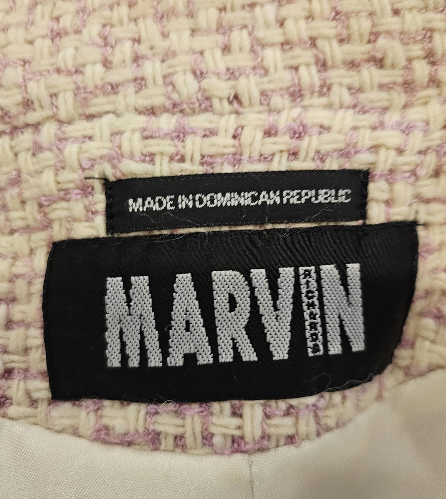Other Marvin Pink and Cream Tweed Blazer Jacket Size M / US 6-8 / IT 42-44 - 2 Thumbnail