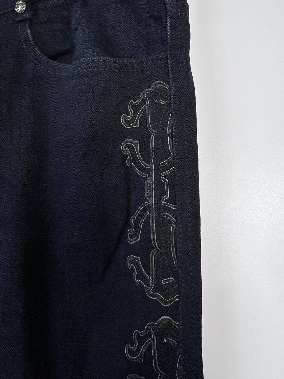 Roberto Cavalli ROBERTO CAVALLI JEANS DENIM PANTS EMBROIDERED SIDES Sz 50 Size 34" / US 12 / IT 48 - 2 Thumbnail