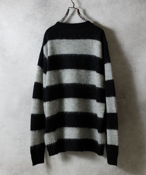 Number (N)ine number nine MOHAIR WIDE STRIPED KNIT Sweater Size US L / EU 52-54 / 3 - 2 Thumbnail