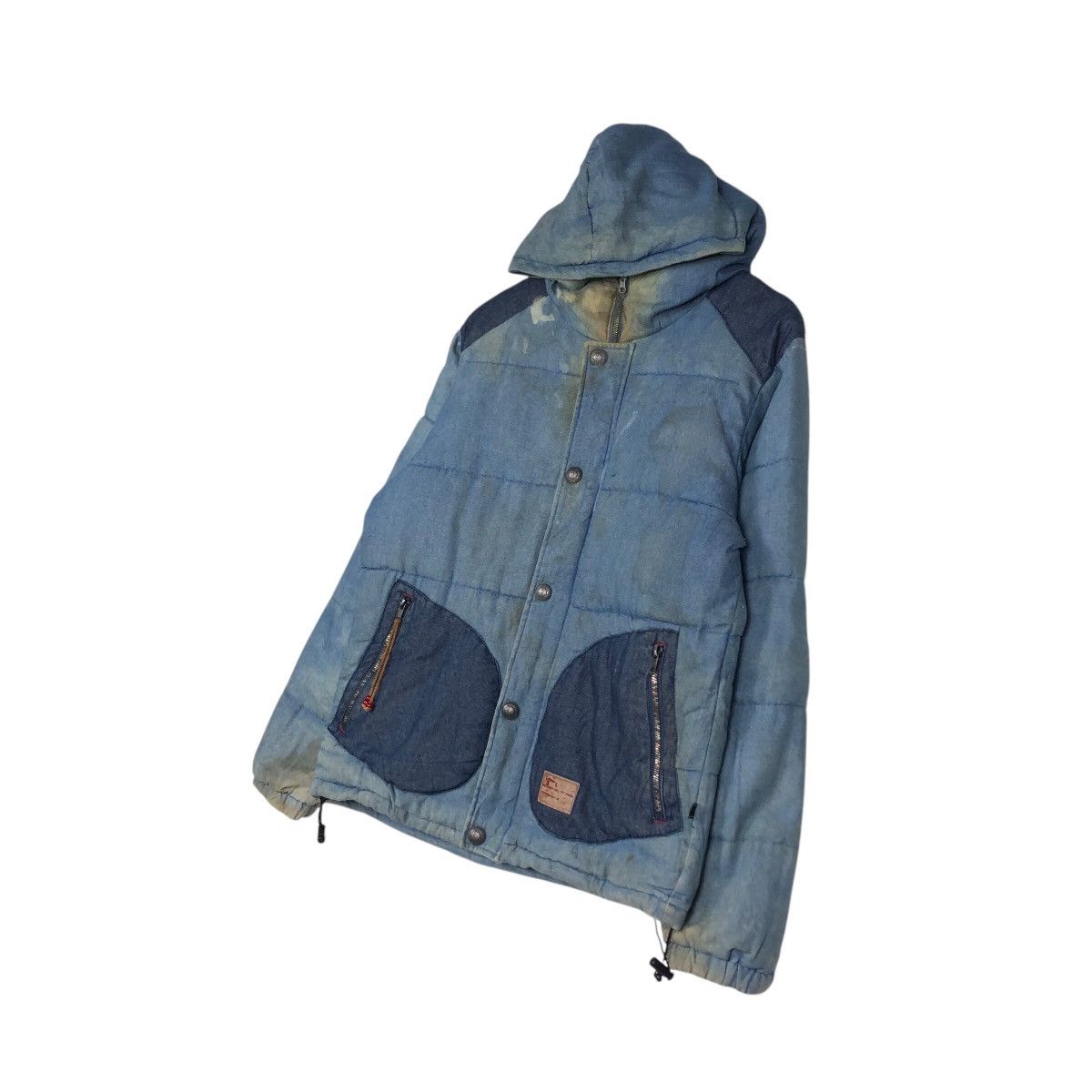 Blue Blue Japan 📌Vintage Denim Chore Biker Jacket Roky Indigo Zipper Size US L / EU 52-54 / 3 - 3 Thumbnail