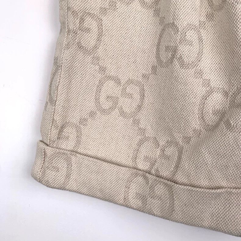 Gucci Gucci Logo letter full print beige cotton casual pants shor Size US 38 / EU 54 - 4 Thumbnail