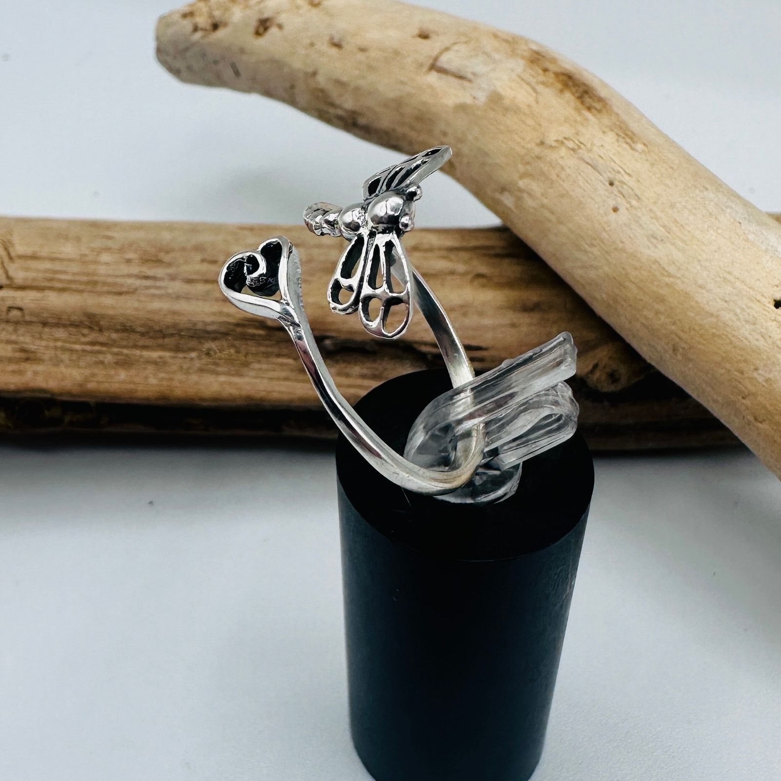 Other Dragonfly Heart Sterling Silver Ring, Oxidized Size ONE SIZE - 4 Thumbnail