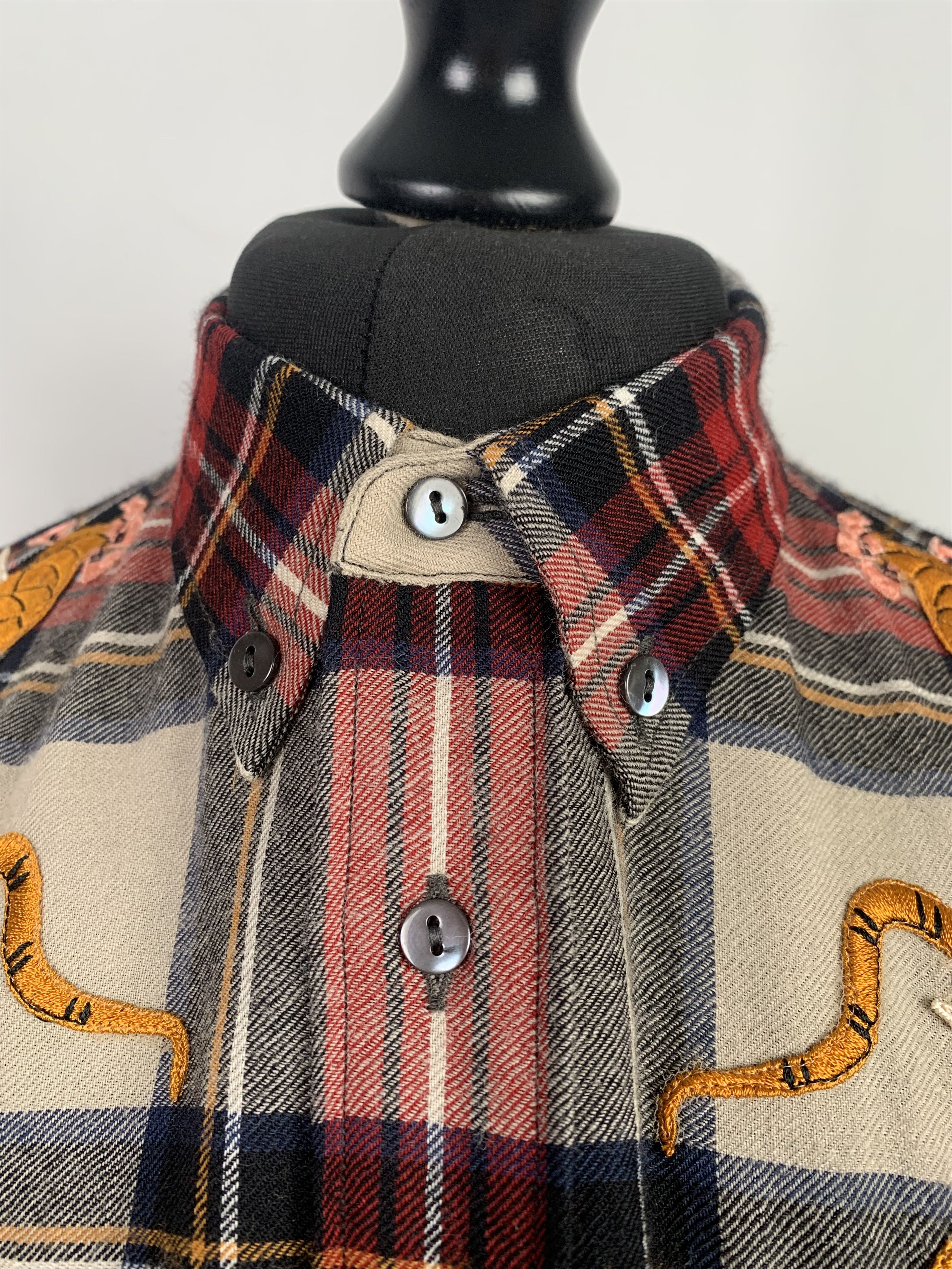 Gucci Gucci Plaid Dragon Shirt Size US L / EU 52-54 / 3 - 7 Thumbnail