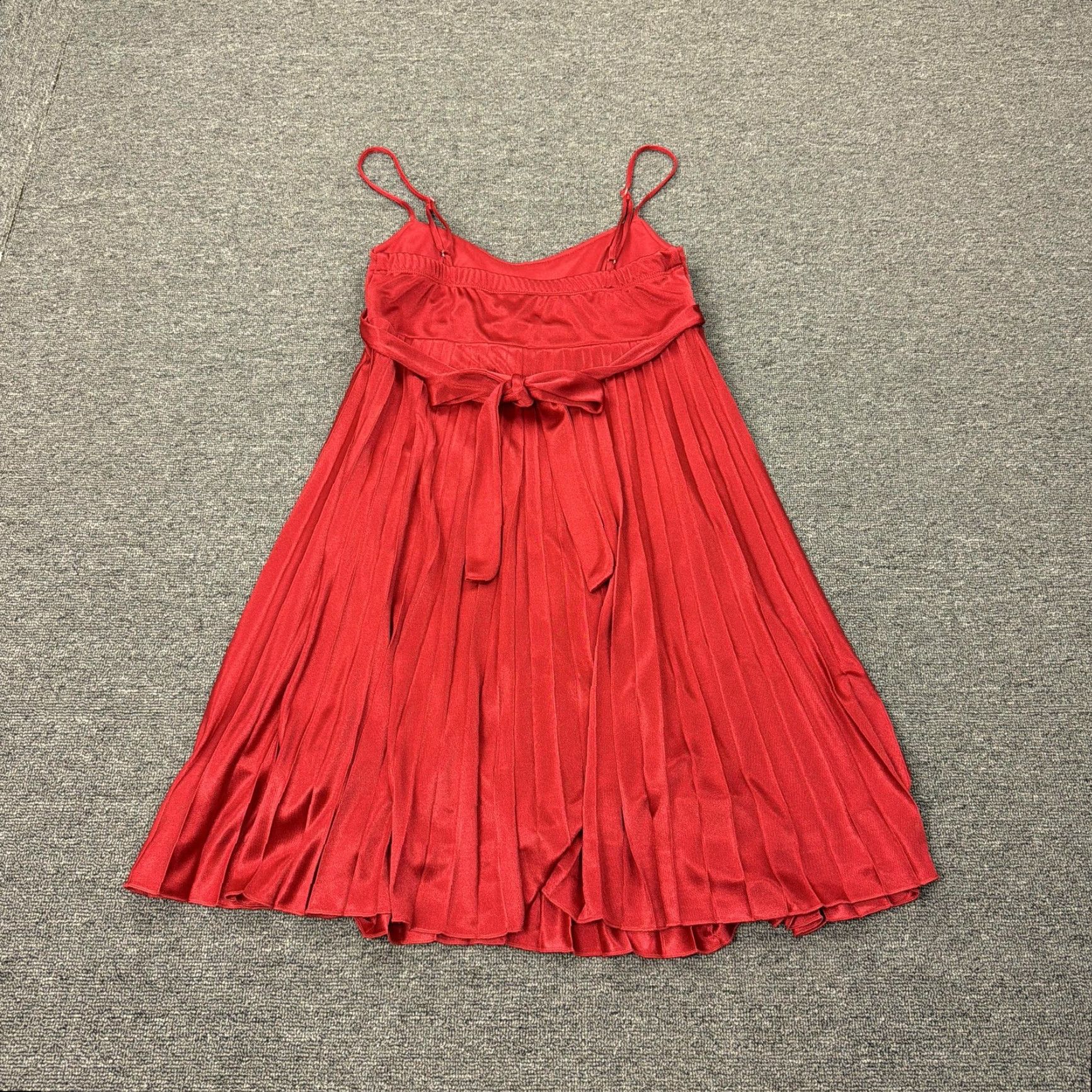Vintage Speechless Dress Juniors M Red Satin Pleated Fit Flare Sequin Belt Party Mini Nightclub Dress Size M / US 6-8 / IT 42-44 - 7 Thumbnail
