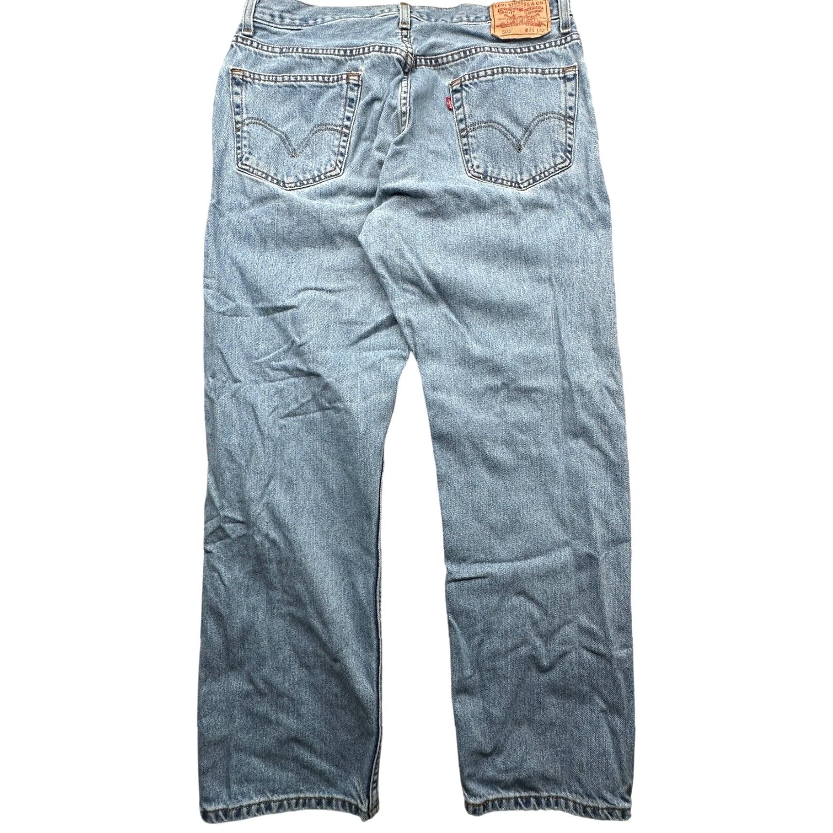 Levi's Levis 505 Light Wash Jeans Mens 36x32 Regular Fit Blue Regular Jeans Mens 36x32 Blue Size US 36 / EU 52 - 2 Thumbnail