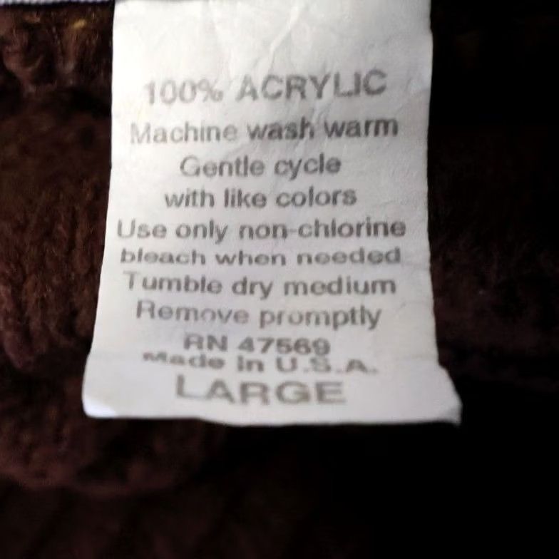 Basic Editions VINTAGE Basic Editions Sweater Mens Large Brown Excellent Basketweave Mock Neck Sweater Size US L / EU 52-54 / 3 - 7 Thumbnail