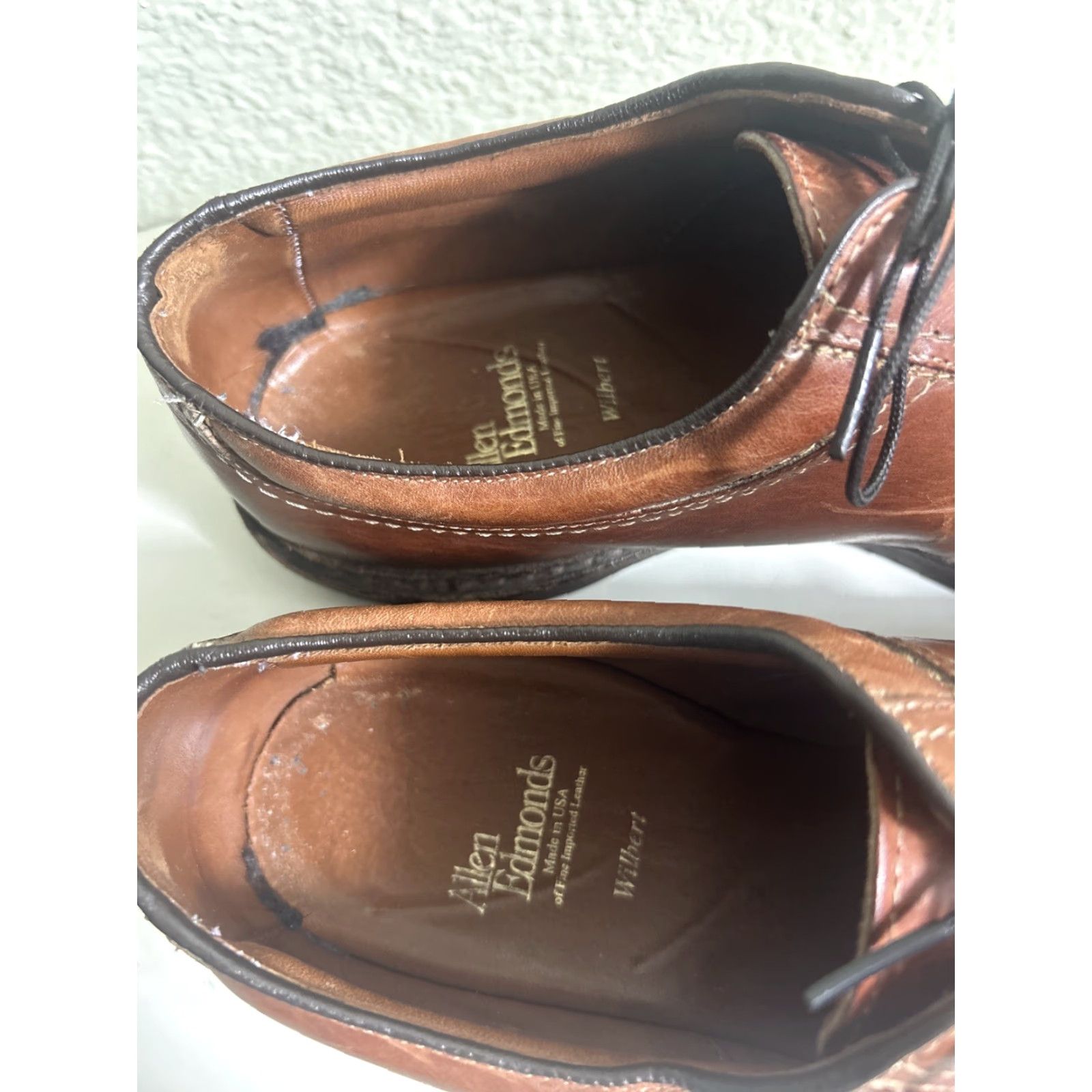 Allen Edmonds Allen Edmonds Wilbert Men's Leather Brown Dress Derby Shoes Walking Casual E 9.5 USA Preppy Size US 10 / EU 43 - 5 Thumbnail