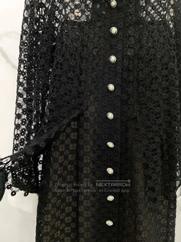 Chanel Chanel Black Cotton Long Sleeve Dress . Size S / US 4 / IT 40 - 3 Thumbnail