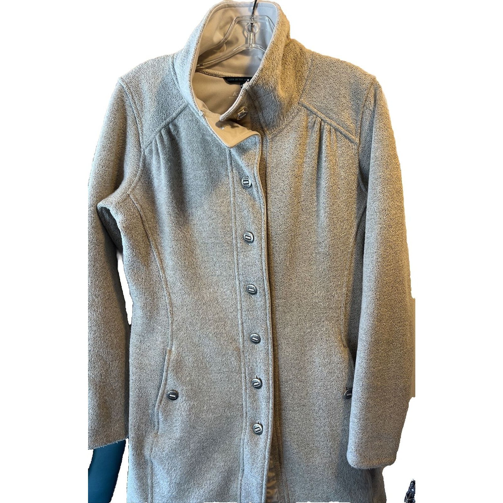 Kuhl Women’s M Beige LS Button Down Acrylic Polyester Coat