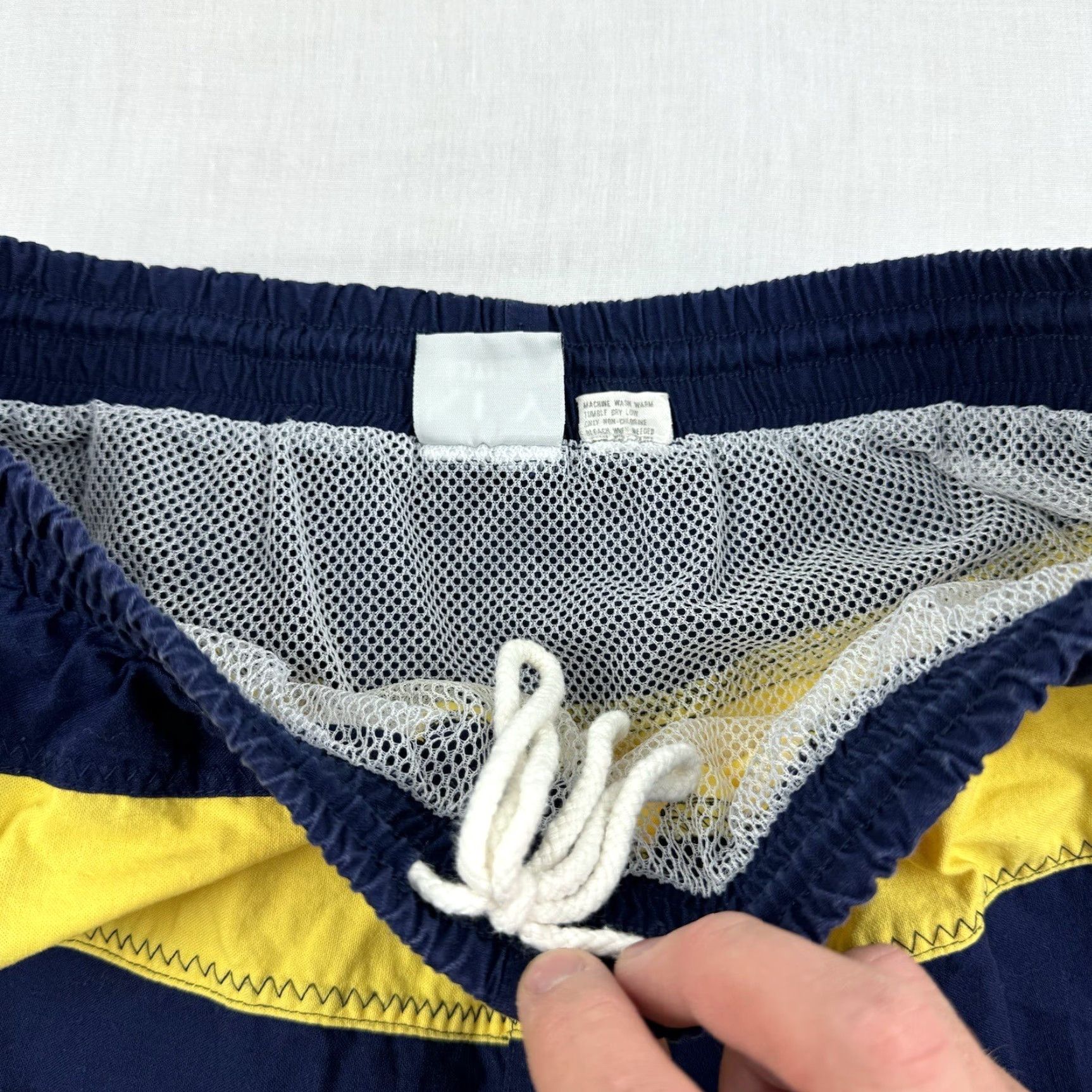 Vintage VINTAGE Key Elements Beach Trunks Bottom Mens L Blue Striped 90s Adult Large Shorts Size US 33 - 3 Thumbnail