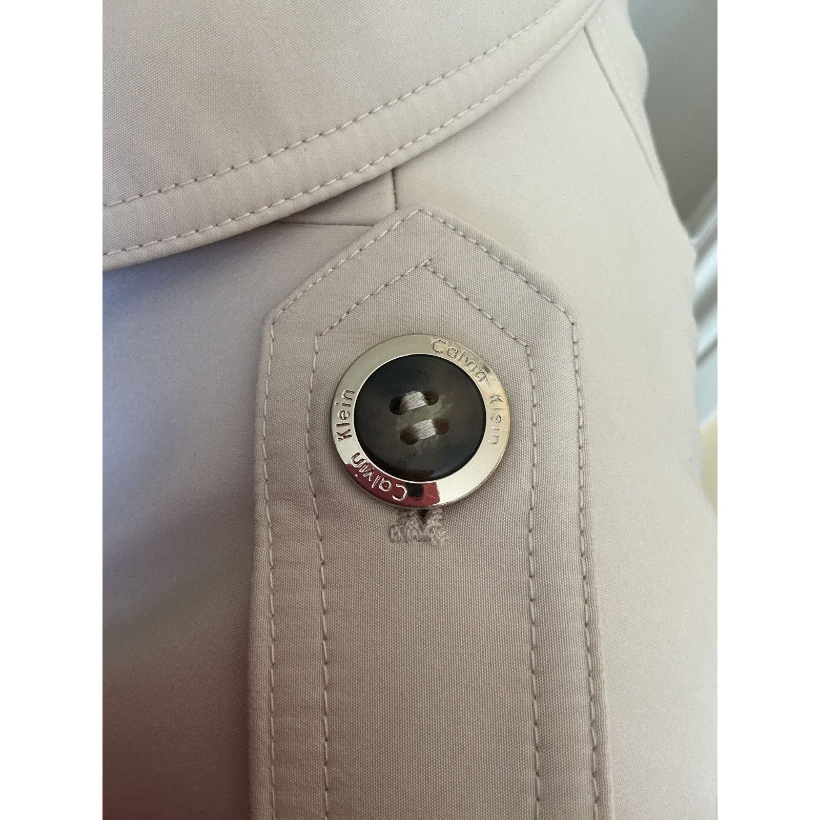 Calvin Klein CALVIN KLEIN DOUBLE BREASTED BELTED BEIGE RAIN COAT - NEW Size XL / US 12-14 / IT 48-50 - 8 Thumbnail