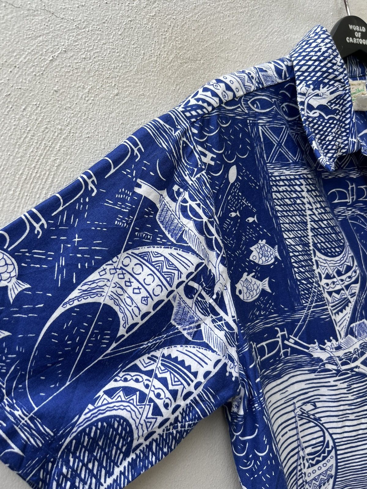 Diamond Head Vintage 60s Diamond Head Sportswear Blue Hawaiian Shirt Size US M / EU 48-50 / 2 - 13 Thumbnail