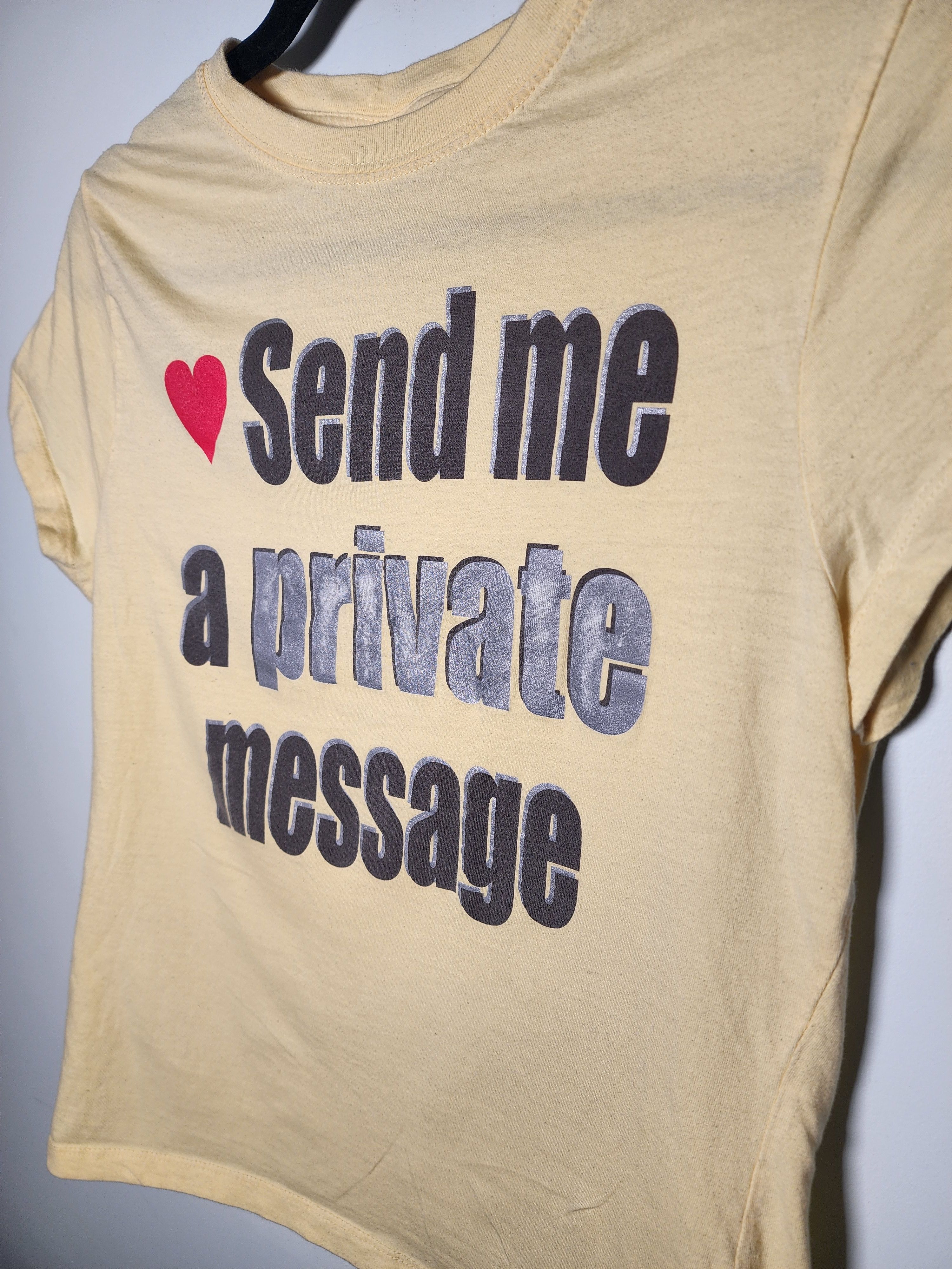 Vintage Vintage Y2K 725 Send Me A Private Message Text Shirt Size M / US 6-8 / IT 42-44 - 4 Thumbnail