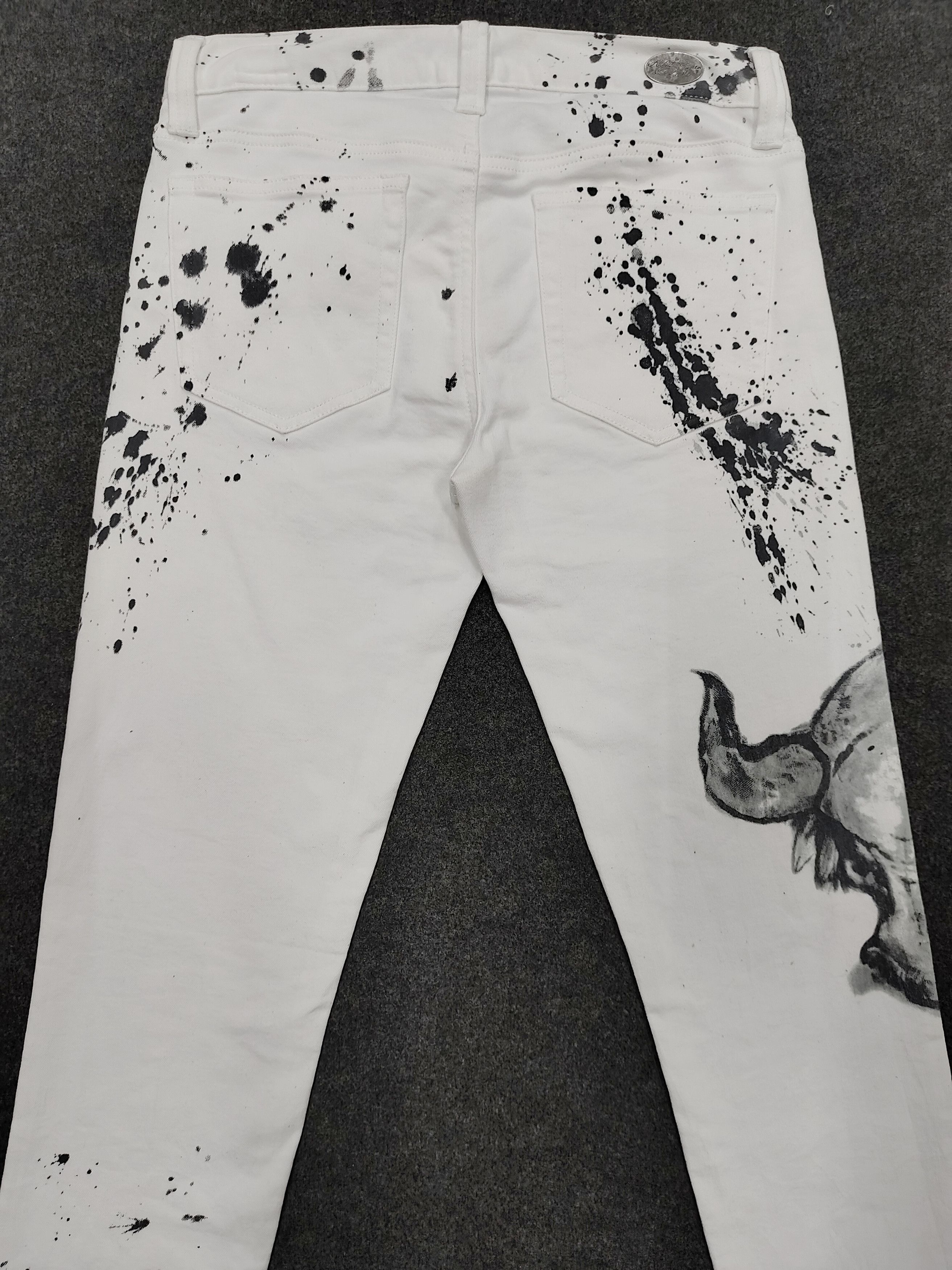 Ralph Lauren Ralph Lauren- Punk Rock Painted Bull Splash Art Skinny Jeans Size 30" / US 8 / IT 44 - 5 Thumbnail