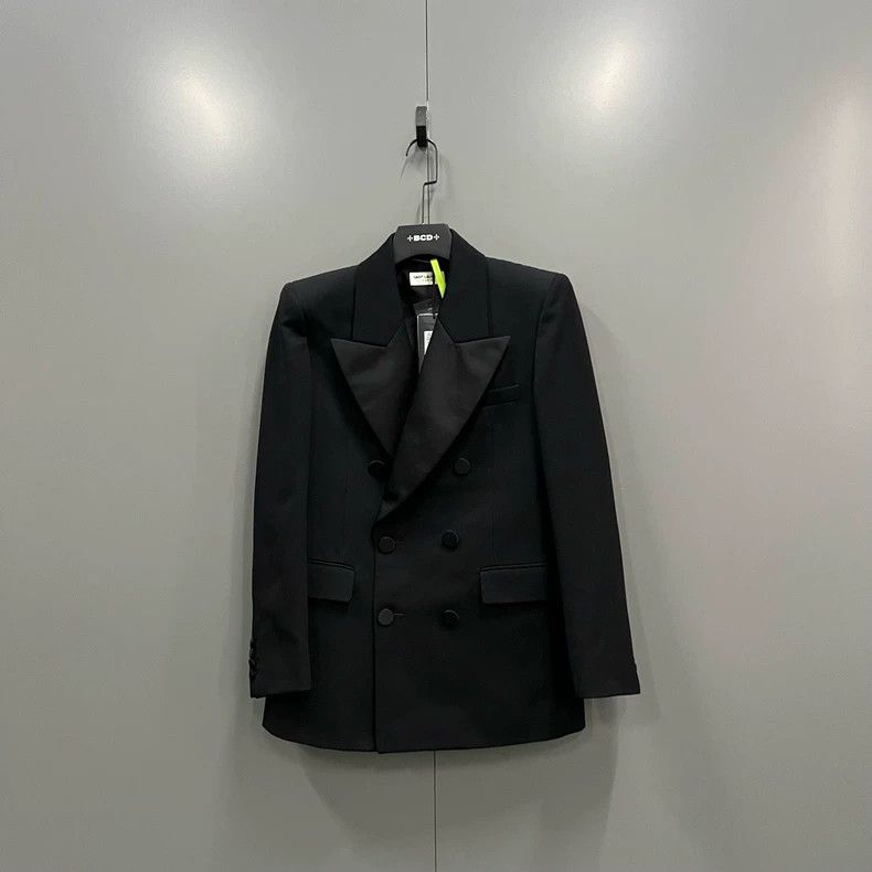 Saint Laurent Black Double-Breasted Suit Jacket