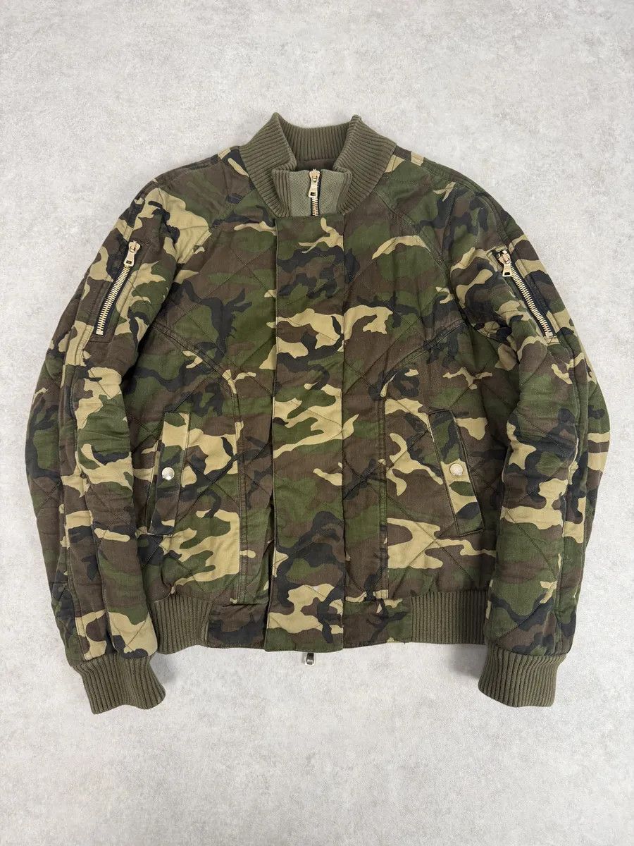 Balmain FW2017 Balmain Camo Military Green Bomber Jacket Size US M / EU 48-50 / 2 - 1 Thumbnail