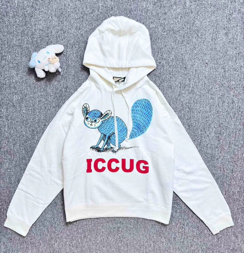 Gucci GucciWhite cartoon squirrel pattern letter logo hooded swea Size US M / EU 48-50 / 2 - 1 Thumbnail