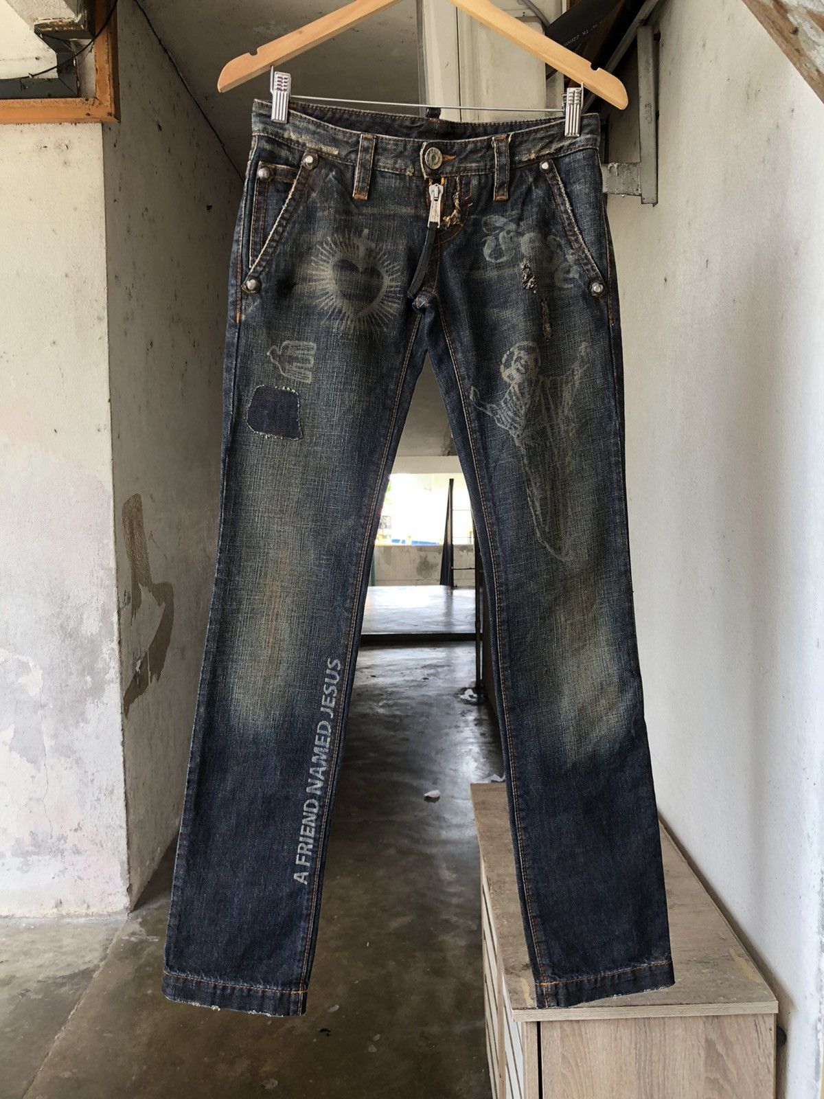 Dsquared2 Rare🔥 Dsquared2 Distressed Flare Denim Jeans Punk Size 26" / US 2 / IT 38 - 2 Thumbnail