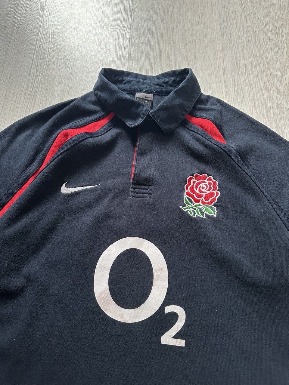 Nike VINTAGE NIKE ENGLAND RUGBY O2 SILVER TAB POLO JERSEY T SHIRT Size US L / EU 52-54 / 3 - 2 Thumbnail