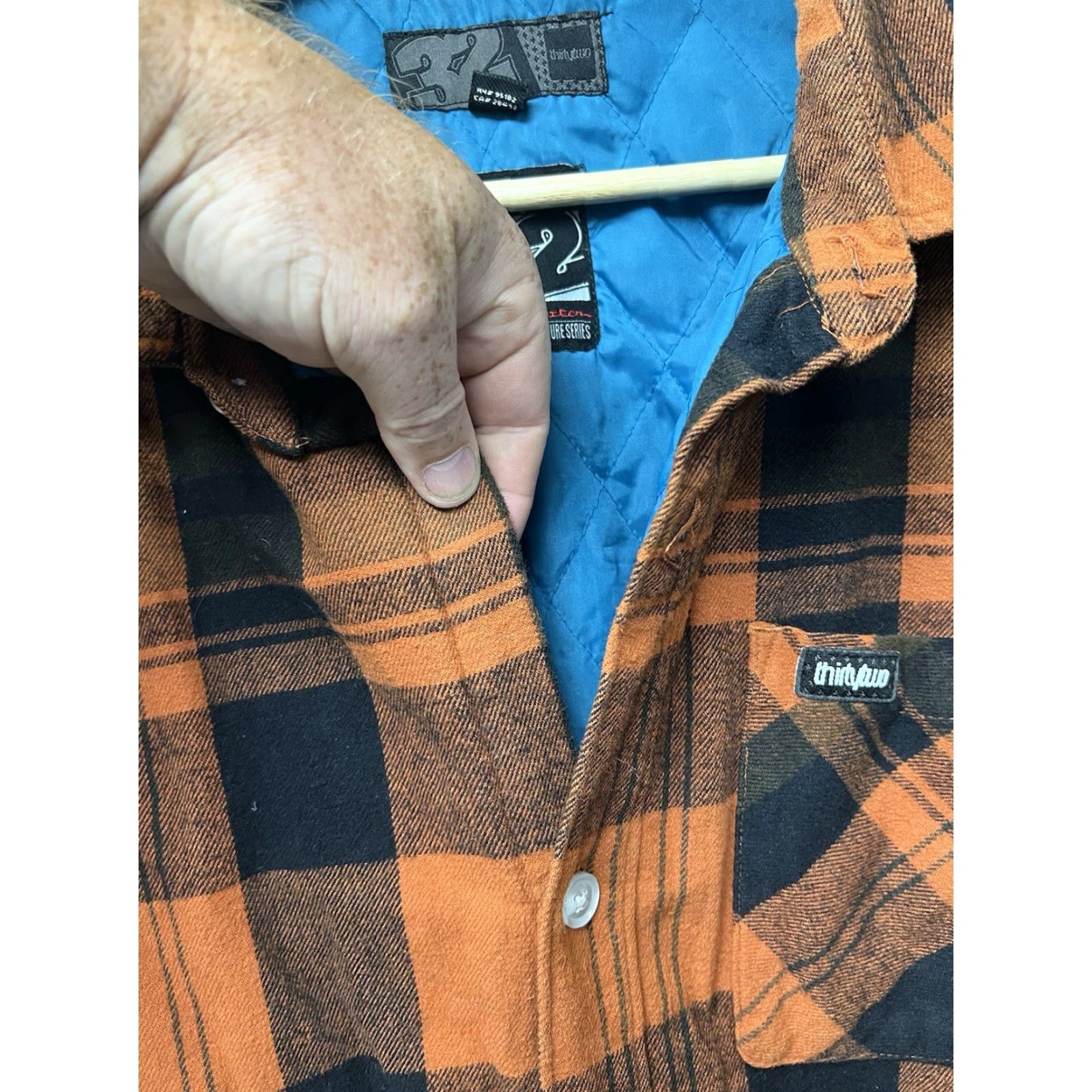 Vintage Thirty Two Shirt Mens M Quilted Flannel Shacket Button Up 2032 Distressed Size US M / EU 48-50 / 2 - 4 Thumbnail
