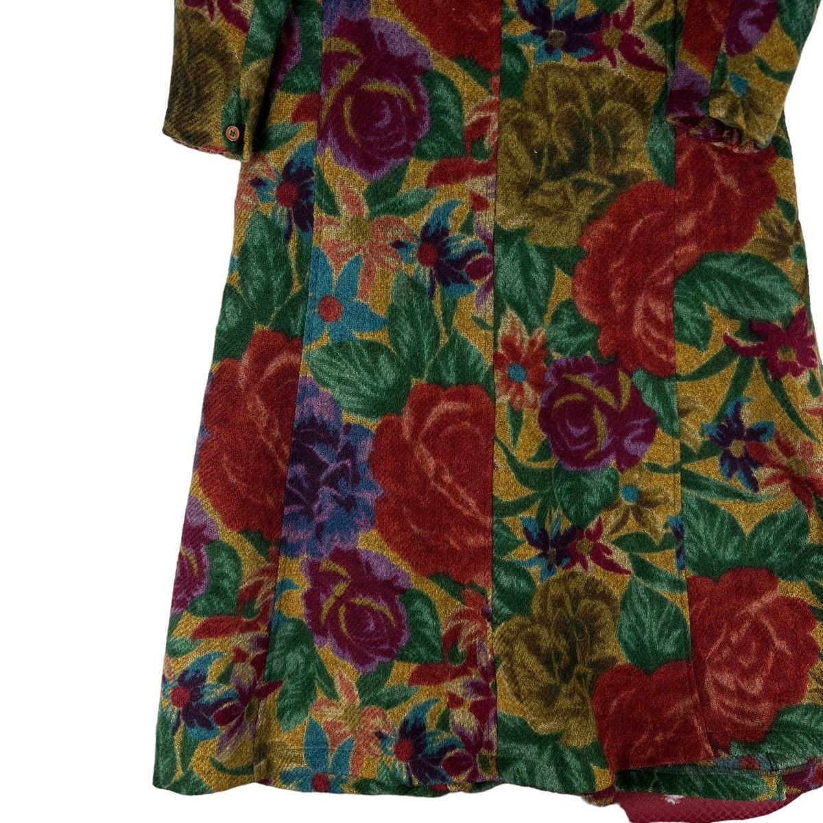 Kenzo 🔥VINTAGE KENZO LONG JACKET WOOL FULL PRINT FLOWER DESIGN Size M / US 6-8 / IT 42-44 - 5 Thumbnail