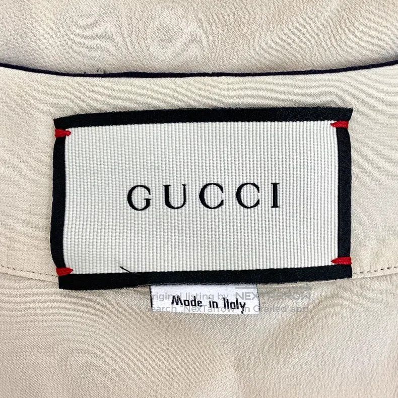 Gucci Gucci Beige striped mulberry silk V-neck single-breasted l Size XS / US 0-2 / IT 36-38 - 5 Thumbnail