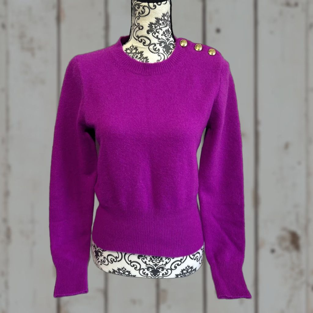 J.Crew J. Crew Crew Sweater Womens M Crew Neck Shoulder Buttons Merino Wool Alpaca Pink Knit Pullover Slim All Seasons Casual Womens Size M / US 6-8 / IT 42-44 - 1 Thumbnail