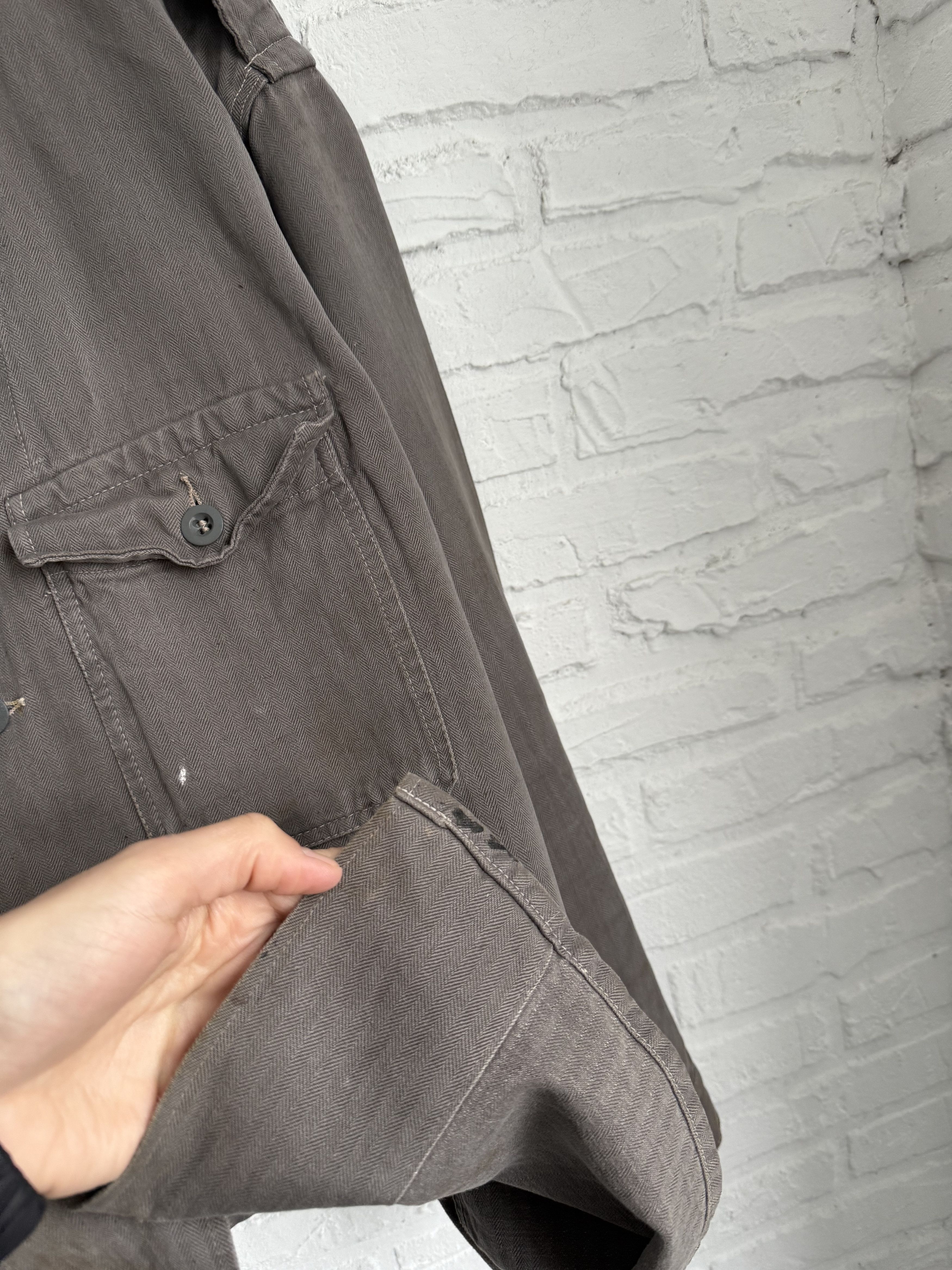 Vintage RARE 1930s 1940s Brown Moleskin French Chore Jacket Size US L / EU 52-54 / 3 - 10 Thumbnail