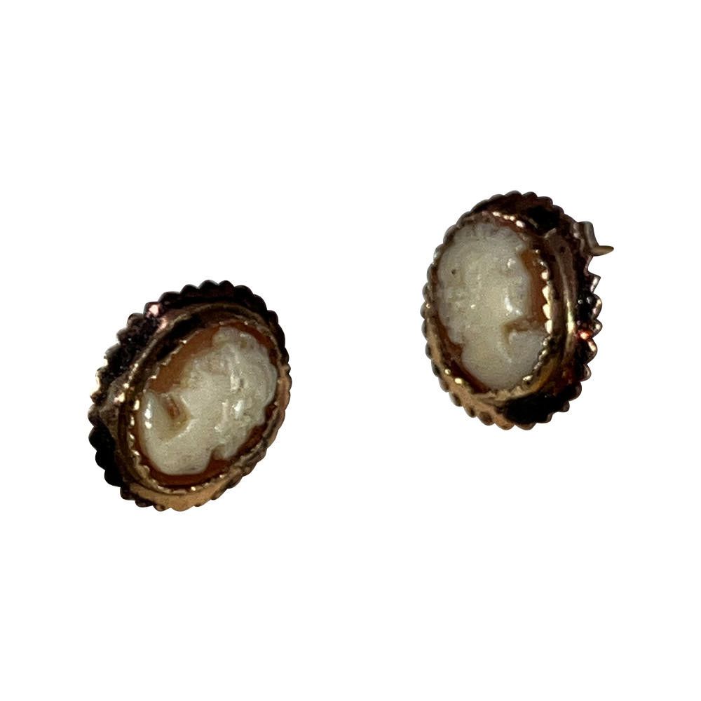 Designer 14 Kt Carnelian Shell Cameo Earrings Size ONE SIZE - 3 Thumbnail