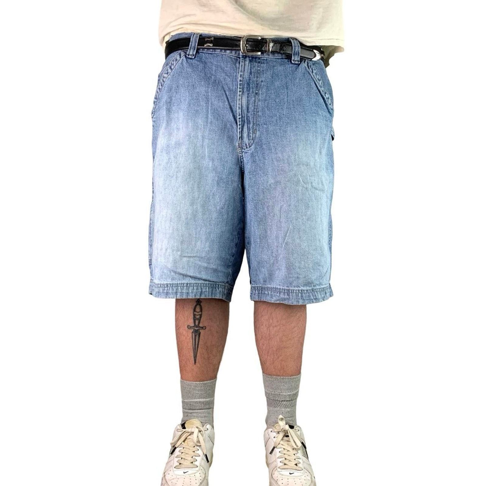 Old Navy × Vintage Vintage Y2K Old Navy Carpenter Baggy Light Wash Jean Shorts Size US 42 / EU 58 - 1 Thumbnail