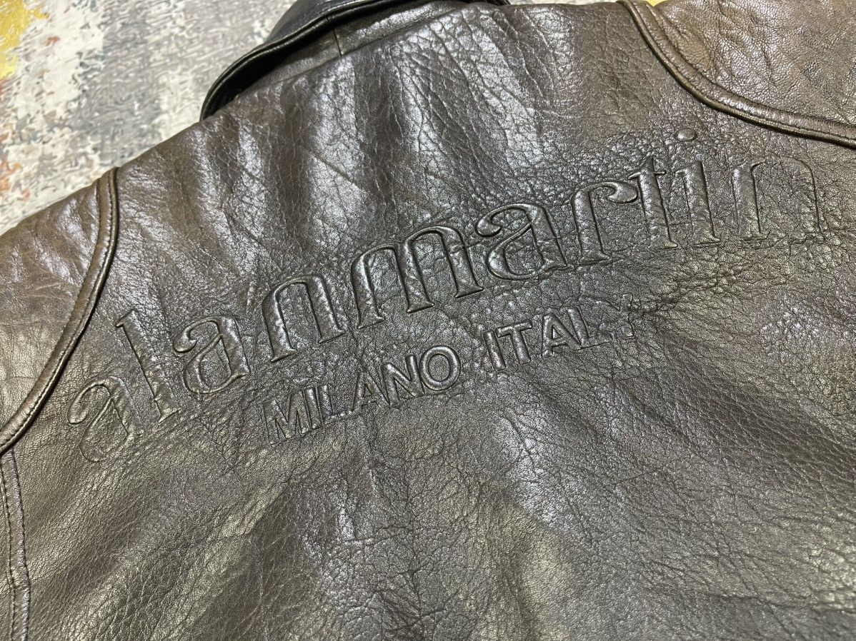 Genuine Leather Vtg Alan Martin Italy Back Embossed Sheepskin Bombers Size US L / EU 52-54 / 3 - 3 Thumbnail