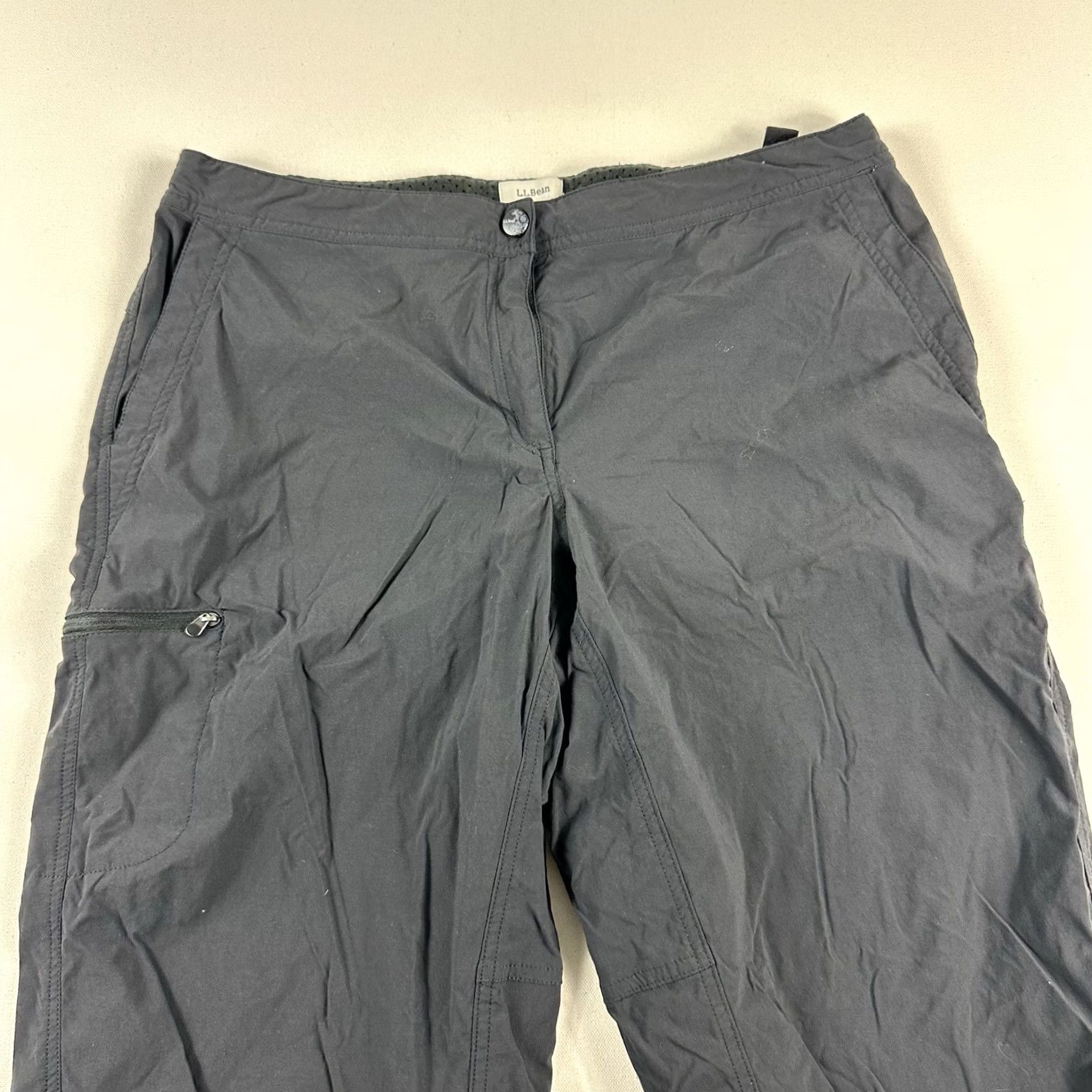 Vintage LL Bean Cargo Pants Womens Petite P16 Black Cropped Trail Hiking Outdoor 300440 Size 38" / US 16 / IT 52 - 3 Thumbnail